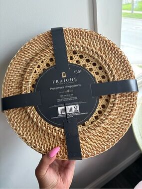 FRAICHE Woven Rattan Placemats - Natural (Set)